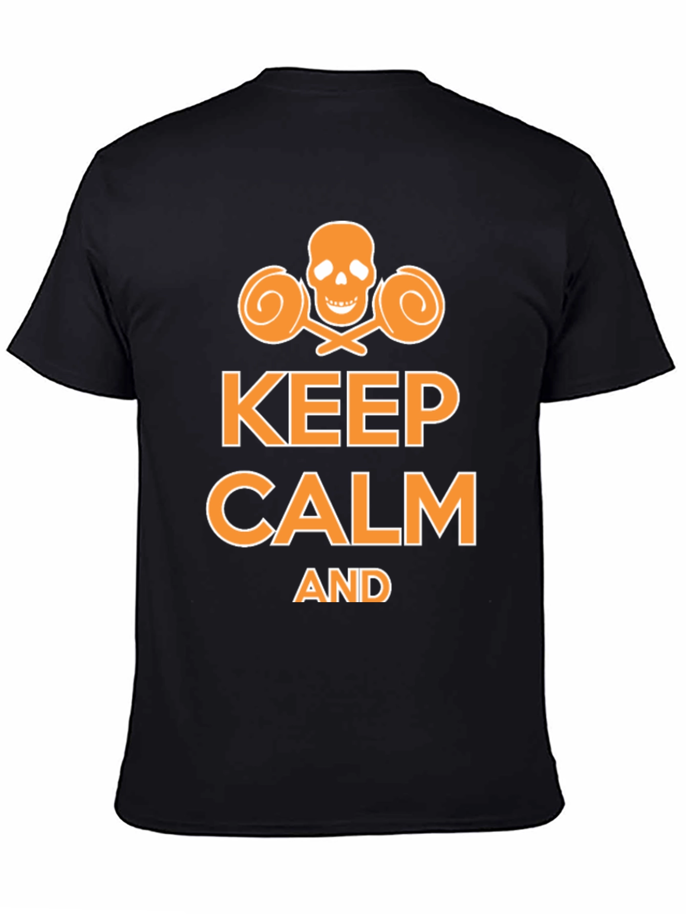 Keep Calm Funny Skull Lollipop Graphic T-Shirt