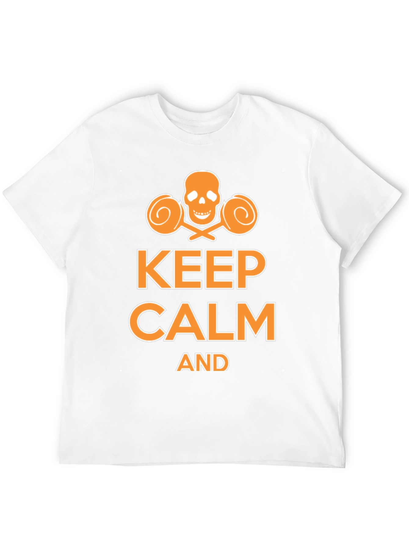 Keep Calm Funny Skull Lollipop Graphic T-Shirt