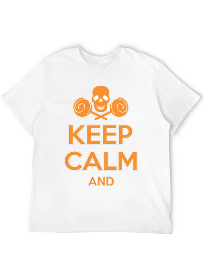 Keep Calm Funny Skull Lollipop Graphic T-Shirt