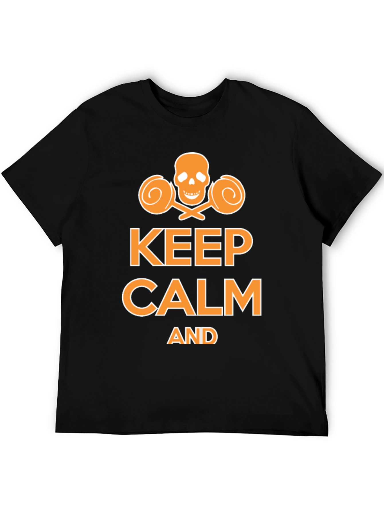 Keep Calm Funny Skull Lollipop Graphic T-Shirt