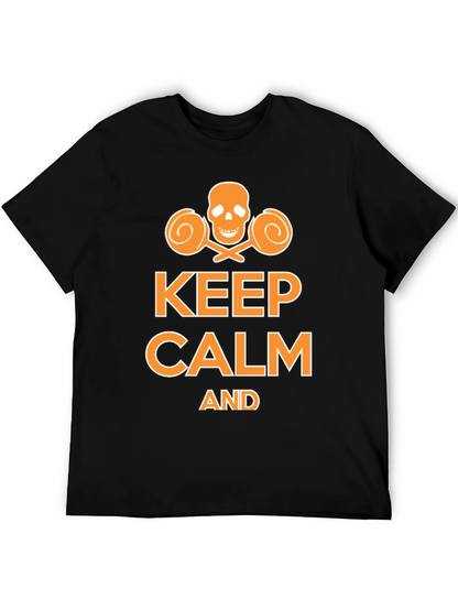 Keep Calm Funny Skull Lollipop Graphic T-Shirt
