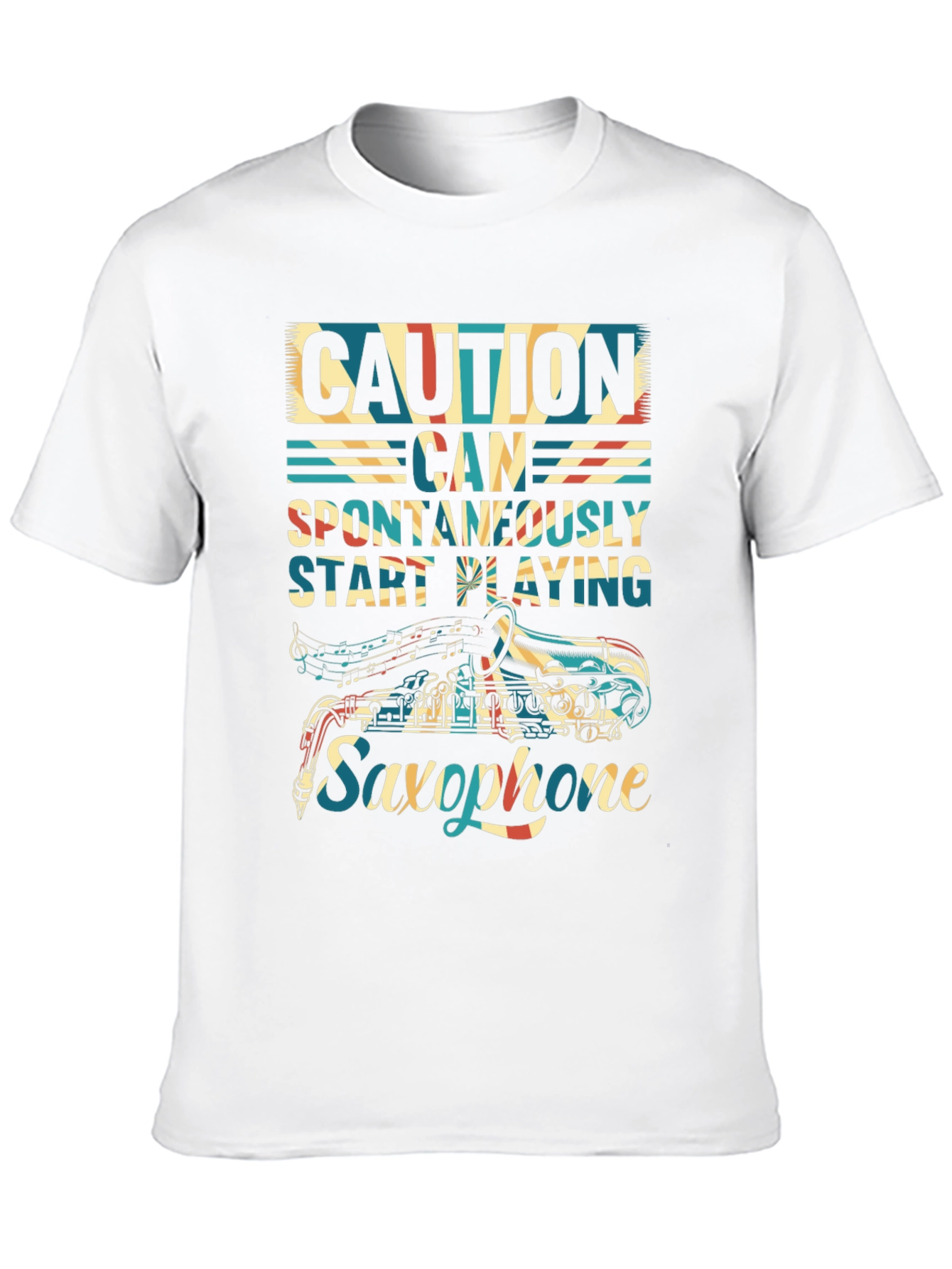 Caution Saxophone T-Shirt - Musician Gift