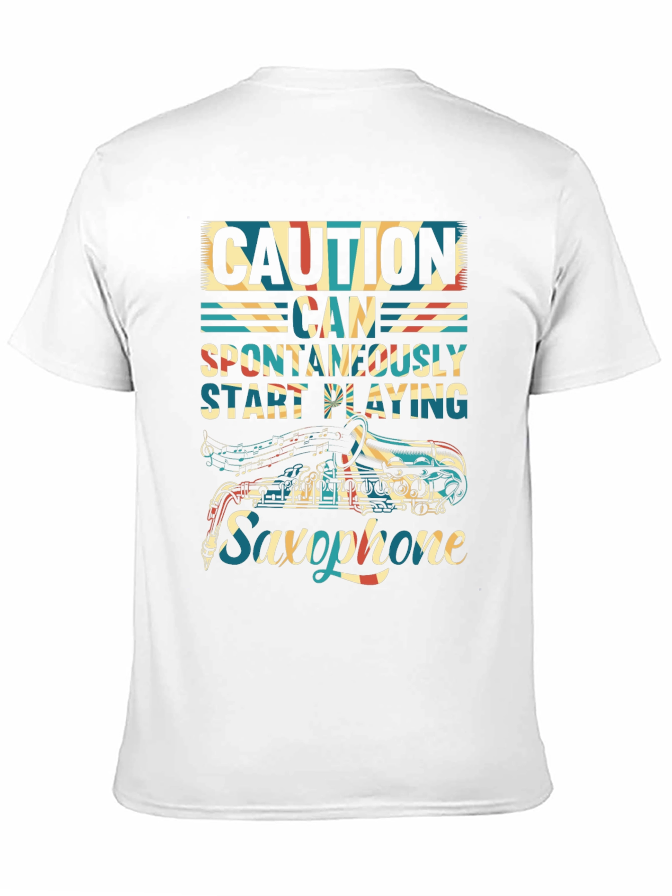Caution Saxophone T-Shirt - Musician Gift