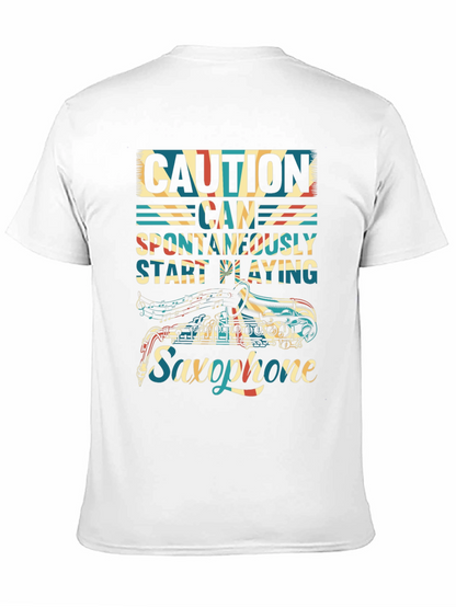 Caution Saxophone T-Shirt - Musician Gift