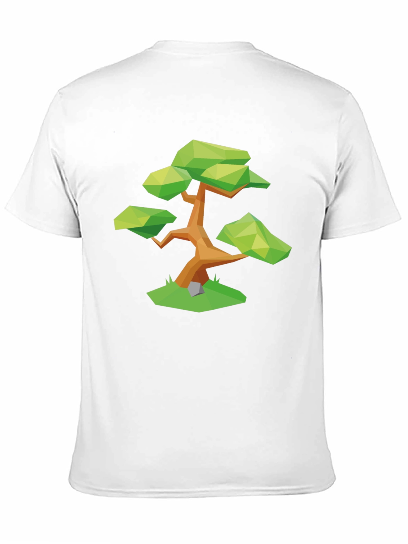 Geometric Bonsai Tree Graphic Tee - Stylish Black T-Shirt