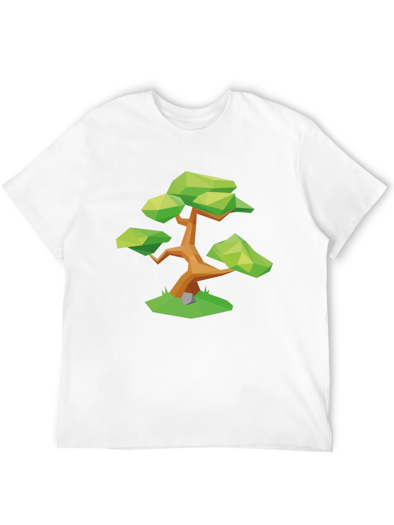 Geometric Bonsai Tree Graphic Tee - Stylish Black T-Shirt