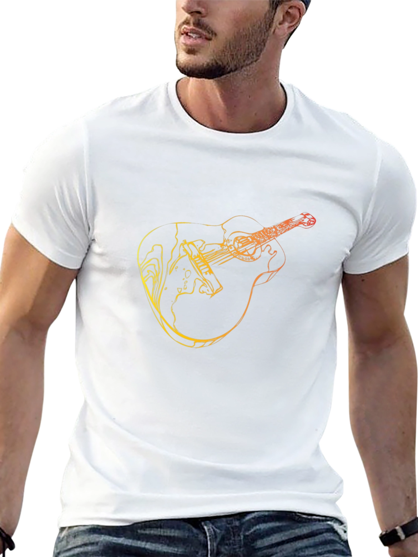 Guitar Graphic Tee - Black Mens T-Shirt