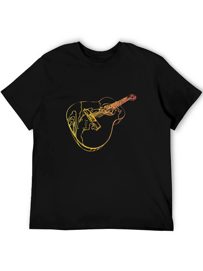 Guitar Graphic Tee - Black Mens T-Shirt