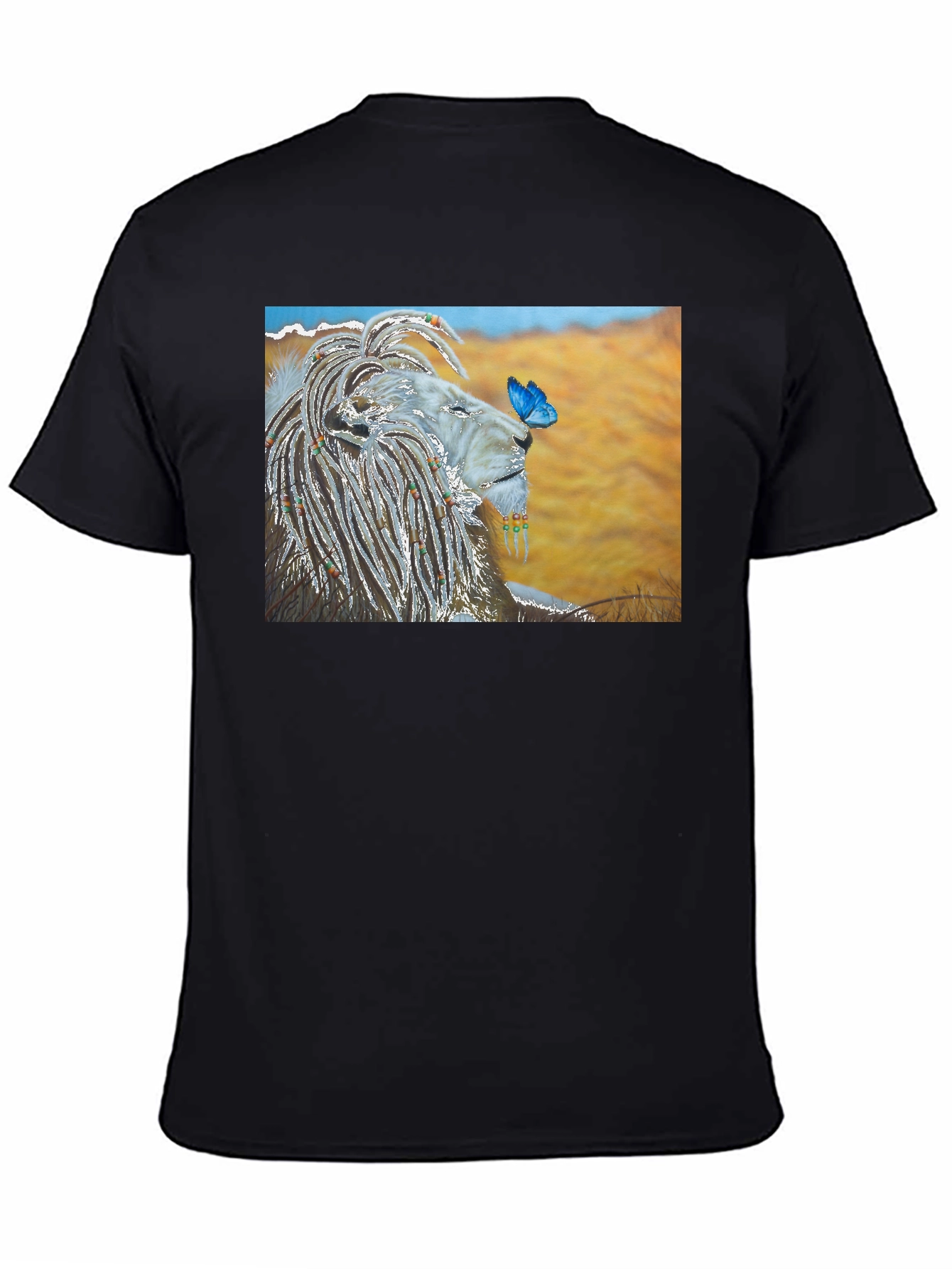 Lion and Butterfly Graphic T-Shirt