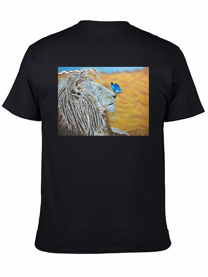 Lion and Butterfly Graphic T-Shirt