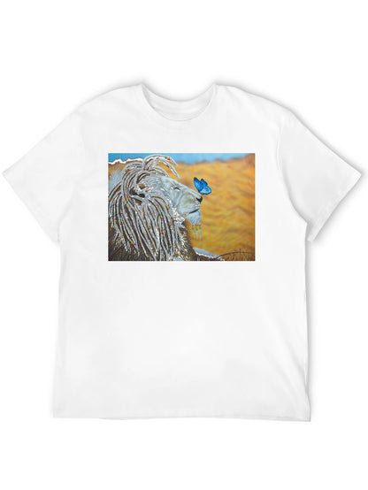 Lion and Butterfly Graphic T-Shirt