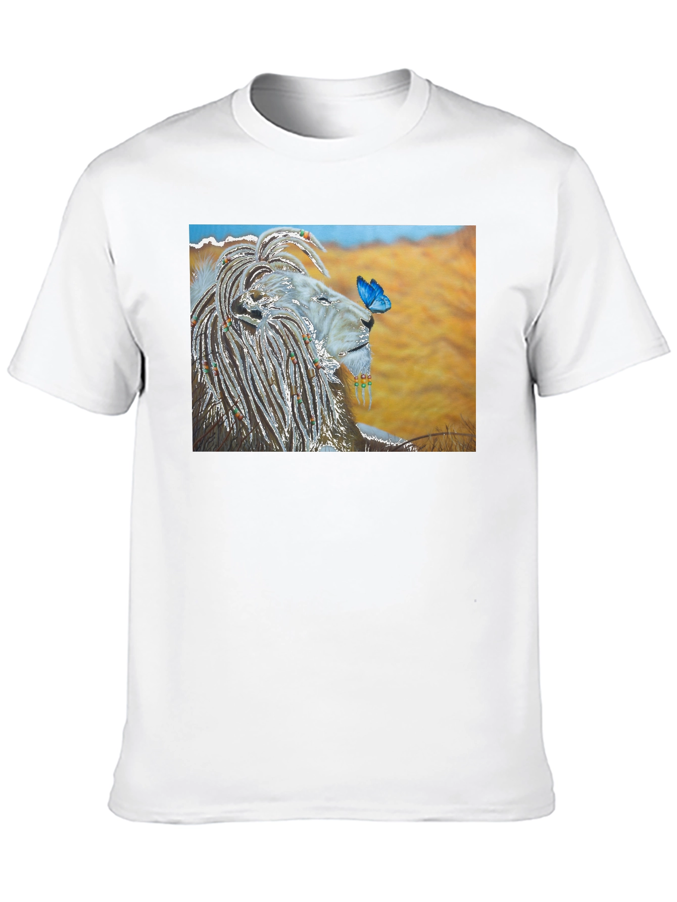 Lion and Butterfly Graphic T-Shirt