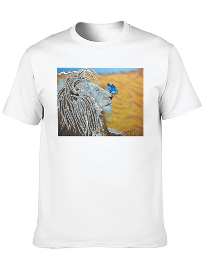 Lion and Butterfly Graphic T-Shirt