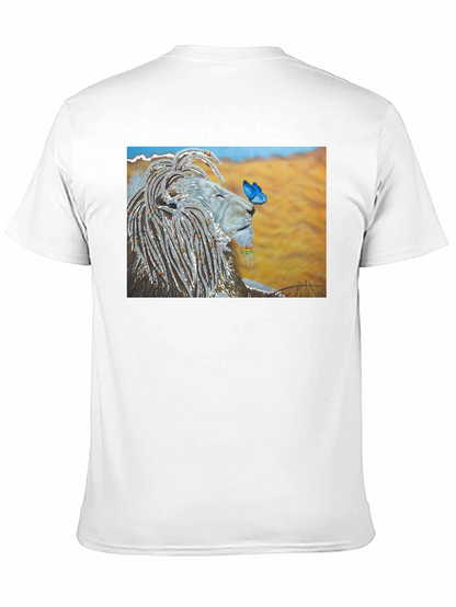 Lion and Butterfly Graphic T-Shirt
