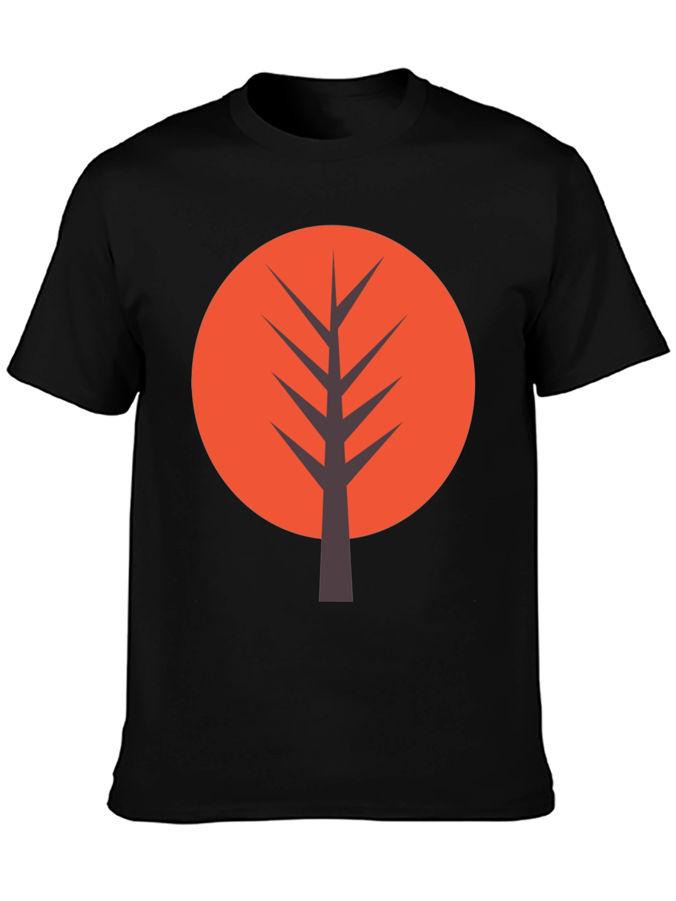 Modern Tree Graphic Tee - Casual Black T-Shirt