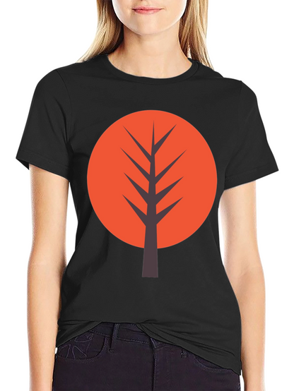 Modern Tree Graphic Tee - Casual Black T-Shirt