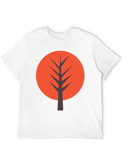 Modern Tree Graphic Tee - Casual Black T-Shirt
