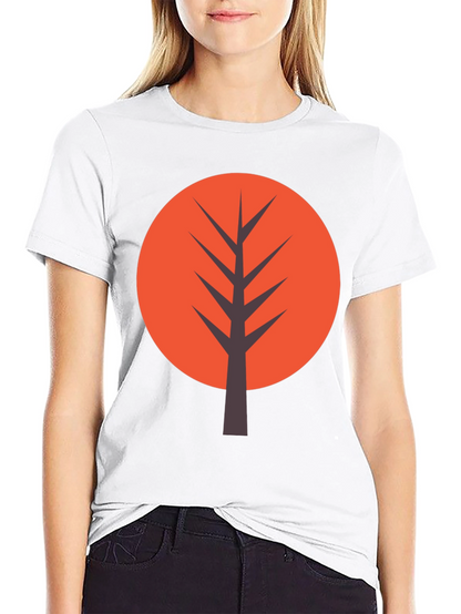 Modern Tree Graphic Tee - Casual Black T-Shirt