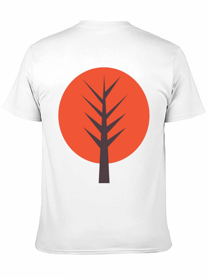 Modern Tree Graphic Tee - Casual Black T-Shirt