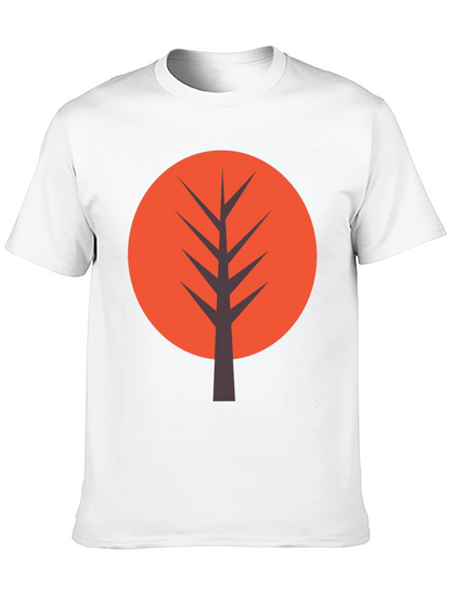 Modern Tree Graphic Tee - Casual Black T-Shirt
