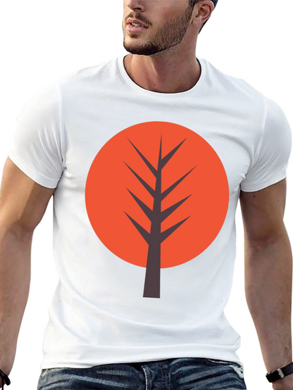 Modern Tree Graphic Tee - Casual Black T-Shirt