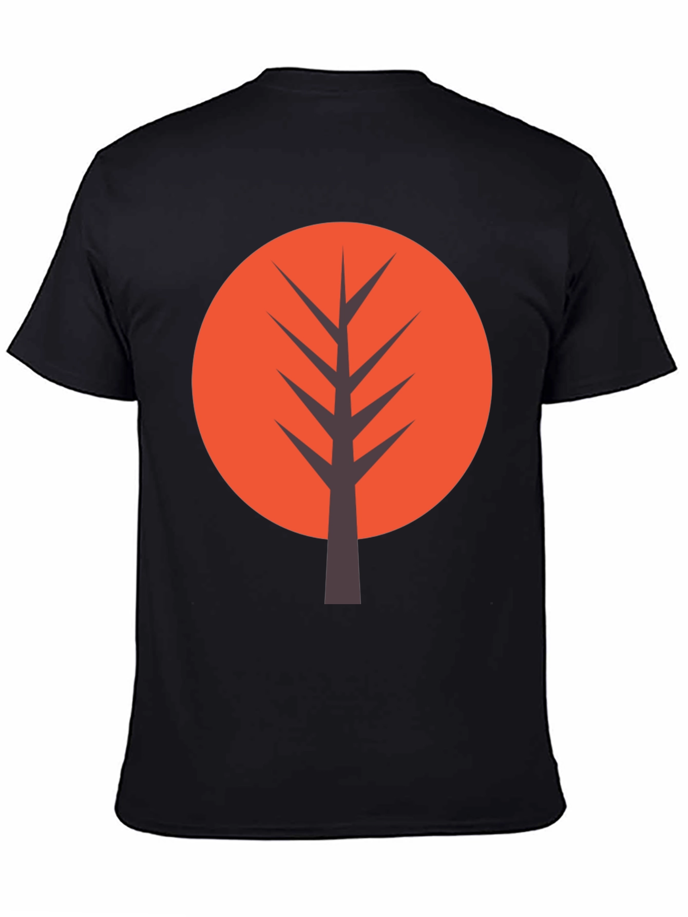 Modern Tree Graphic Tee - Casual Black T-Shirt