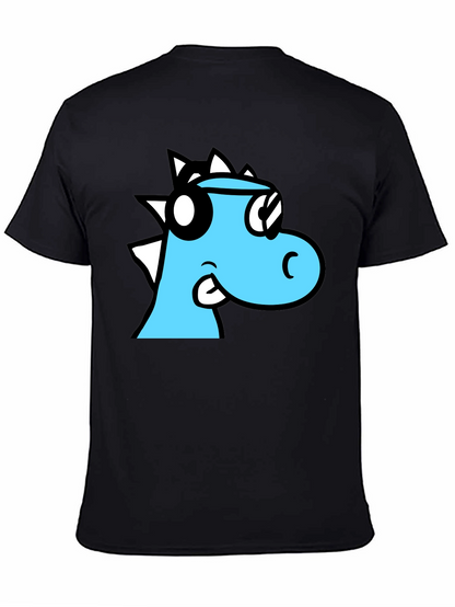 Cool Cartoon Dino Black T-Shirt