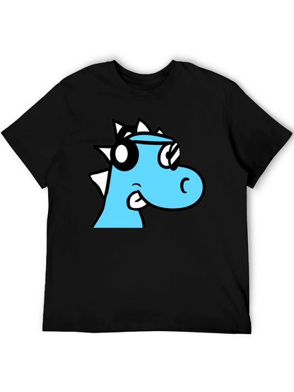 Cool Cartoon Dino Black T-Shirt