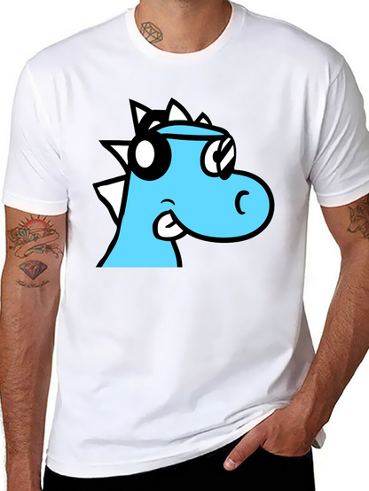 Cool Cartoon Dino Black T-Shirt