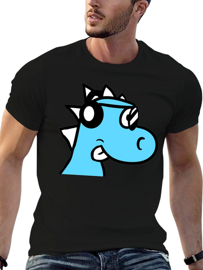 Cool Cartoon Dino Black T-Shirt