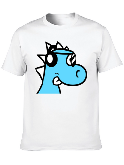 Cool Cartoon Dino Black T-Shirt