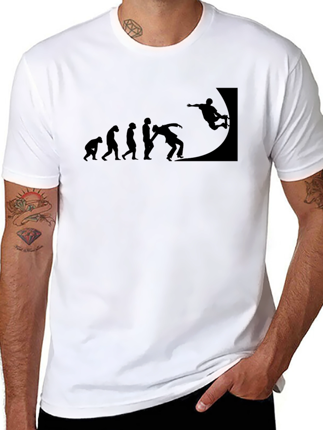 Skateboarding Evolution Black T-Shirt