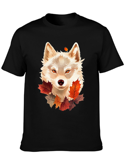 Autumn Wolf Graphic Tee - Stylish Fall Design