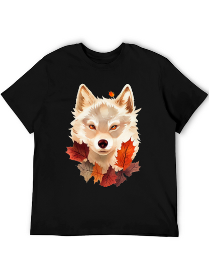 Autumn Wolf Graphic Tee - Stylish Fall Design