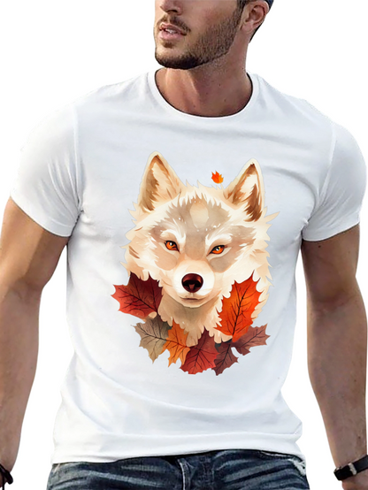 Autumn Wolf Graphic Tee - Stylish Fall Design