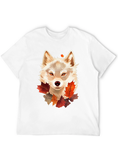 Autumn Wolf Graphic Tee - Stylish Fall Design