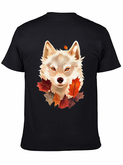 Autumn Wolf Graphic Tee - Stylish Fall Design
