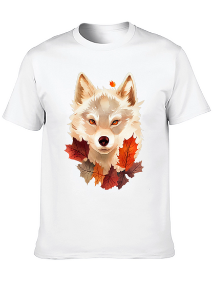 Autumn Wolf Graphic Tee - Stylish Fall Design