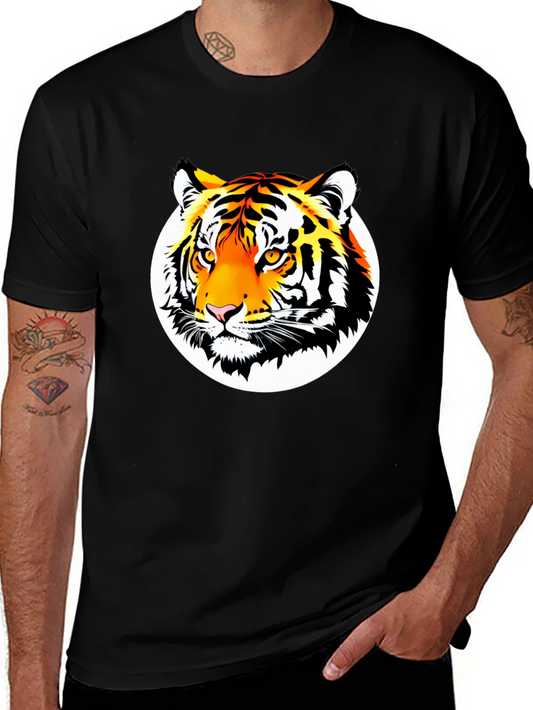 Bold Tiger Graphic Tee - Premium Black Cotton