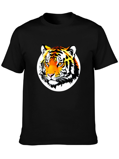 Bold Tiger Graphic Tee - Premium Black Cotton