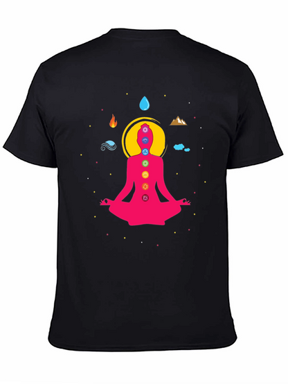 Chakra Meditation Graphic Tee - Black