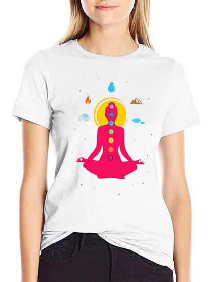 Chakra Meditation Graphic Tee - Black