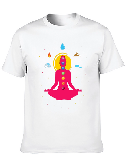 Chakra Meditation Graphic Tee - Black