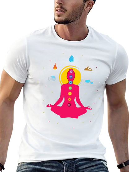 Chakra Meditation Graphic Tee - Black