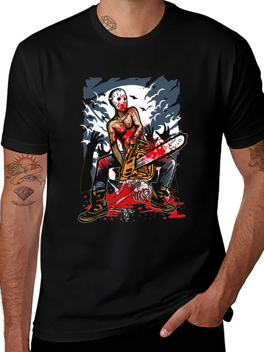 Horror Chainsaw Killer Graphic Tee