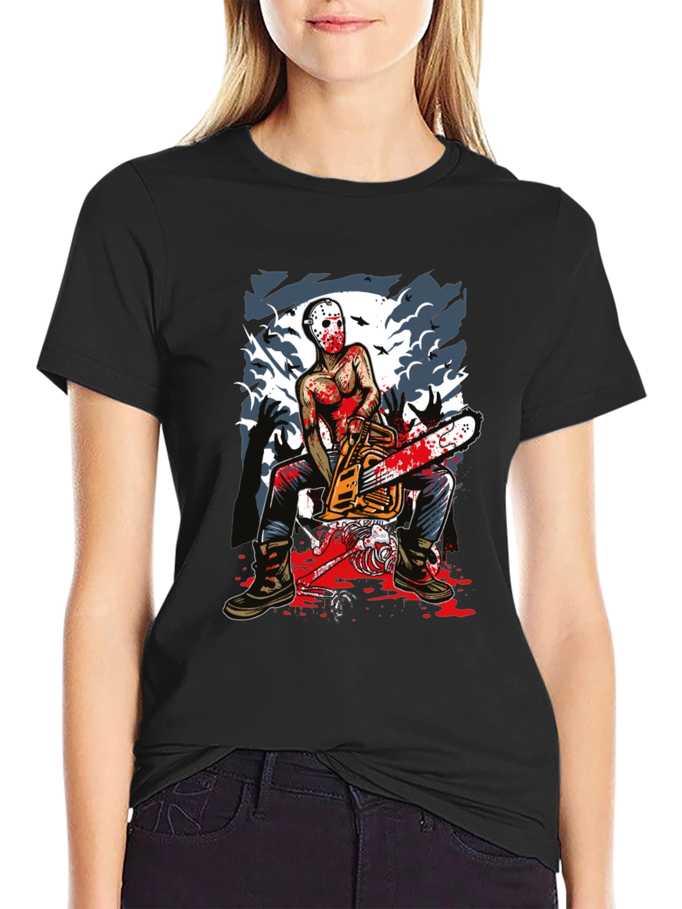 Horror Chainsaw Killer Graphic Tee