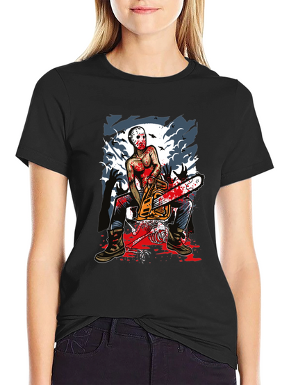 Horror Chainsaw Killer Graphic Tee