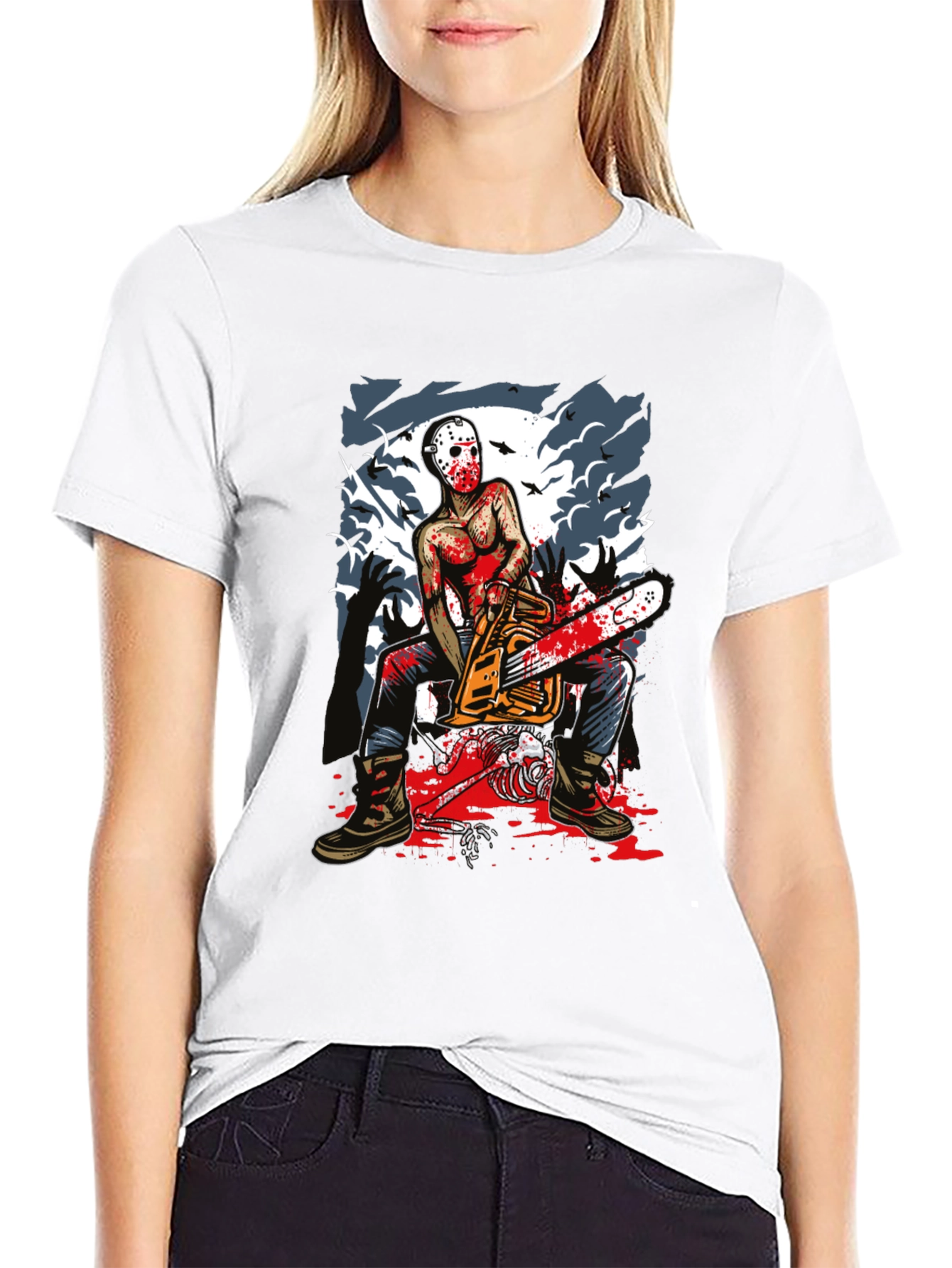 Horror Chainsaw Killer Graphic Tee