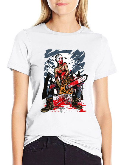 Horror Chainsaw Killer Graphic Tee