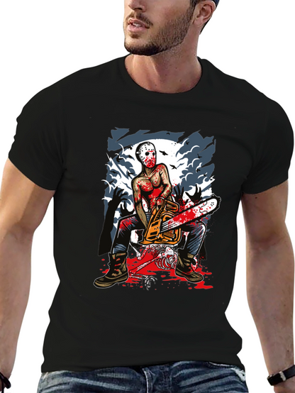 Horror Chainsaw Killer Graphic Tee